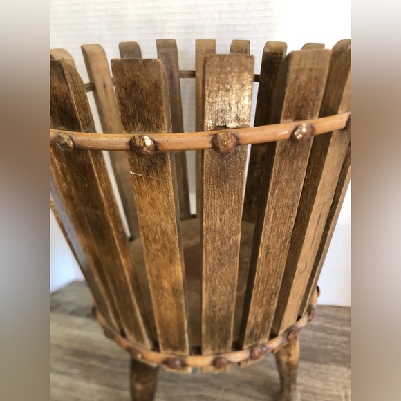 Vintage Primitive Wooden Planter Stand - Picture 2 of 10